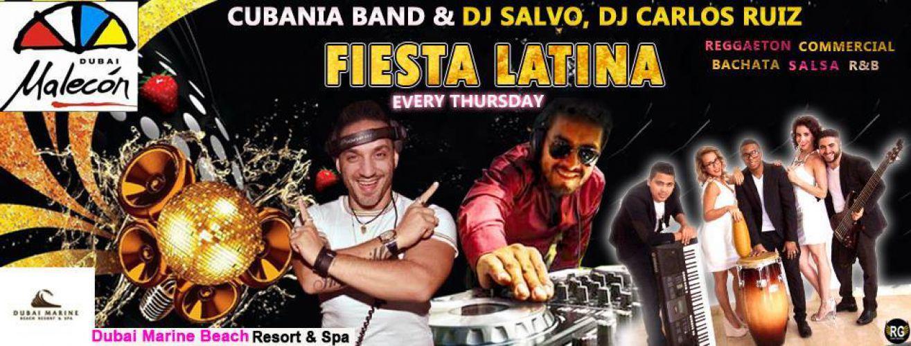 Malecon Fiesta Latina DJ SALVO DJ CARLOS RUIZ CUBANIA LIVE BAND
